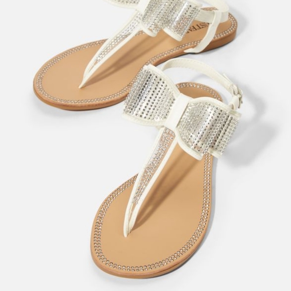 🖤JustFab Nellsie Bow Flat Sandals 7.5 NIB - Picture 2 of 3